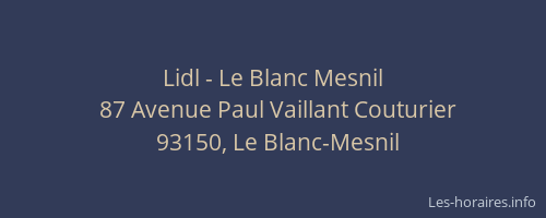 Lidl - Le Blanc Mesnil