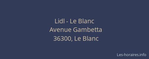 Lidl - Le Blanc