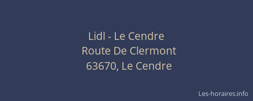 Lidl - Le Cendre