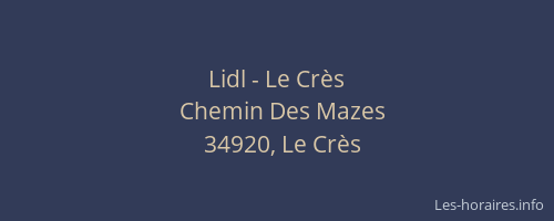 Lidl - Le Crès