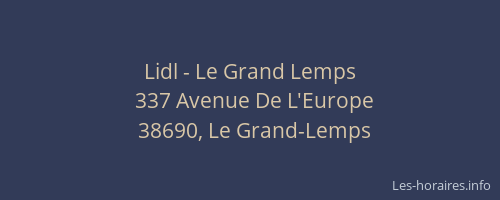 Lidl - Le Grand Lemps