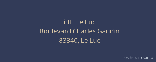 Lidl - Le Luc