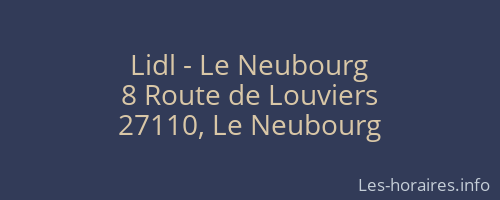 Lidl - Le Neubourg