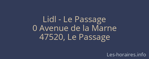 Lidl - Le Passage