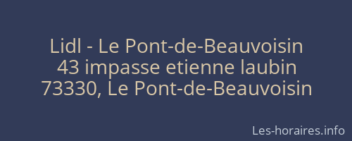 Lidl - Le Pont-de-Beauvoisin