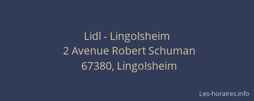 Lidl - Lingolsheim
