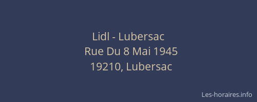 Lidl - Lubersac