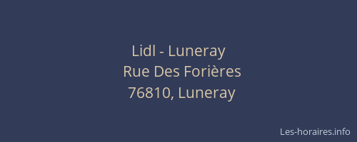 Lidl - Luneray