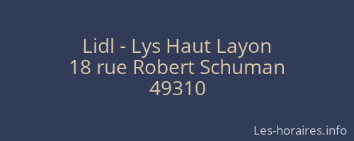 Lidl - Lys Haut Layon