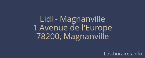 Lidl - Magnanville