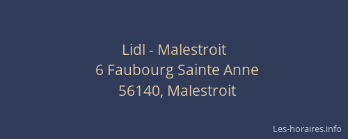 Lidl - Malestroit