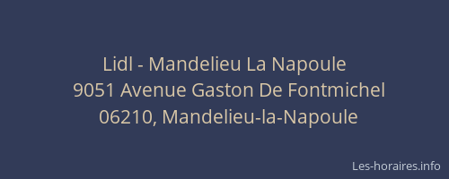 Lidl - Mandelieu La Napoule