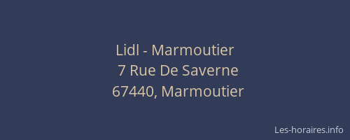 Lidl - Marmoutier