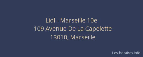Lidl - Marseille 10e