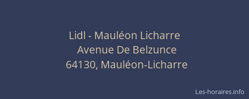 Lidl - Maul&eacute;on Licharre