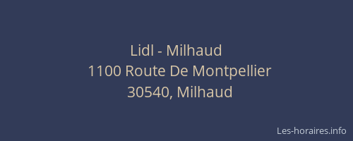Lidl - Milhaud