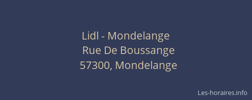 Lidl - Mondelange
