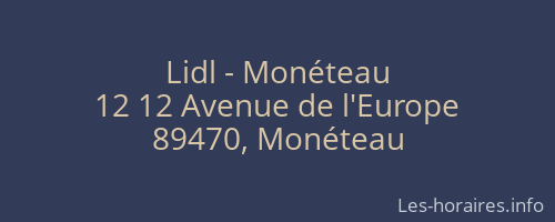 Lidl - Monéteau