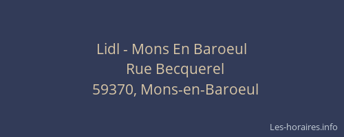 Lidl - Mons En Baroeul