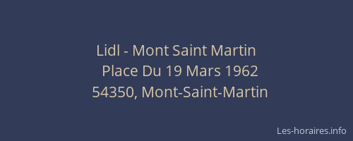 Lidl - Mont Saint Martin