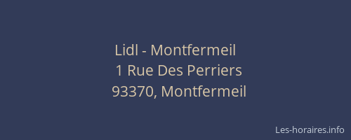 Lidl - Montfermeil