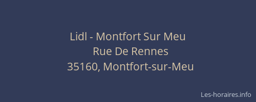 Lidl - Montfort Sur Meu