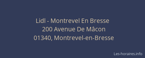 Lidl - Montrevel En Bresse