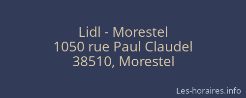 Lidl - Morestel