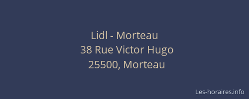 Lidl - Morteau