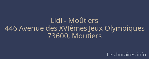 Lidl - Moûtiers