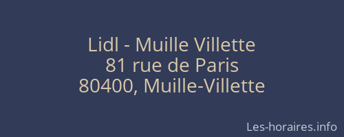 Lidl - Muille Villette