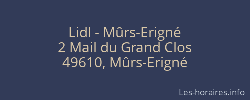 Lidl - Mûrs-Erigné