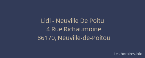 Lidl - Neuville De Poitu