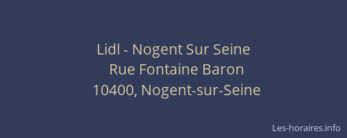 Lidl - Nogent Sur Seine