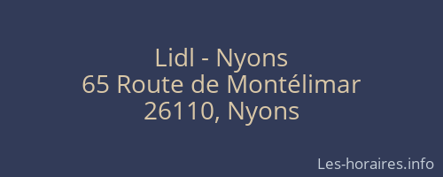 Lidl - Nyons