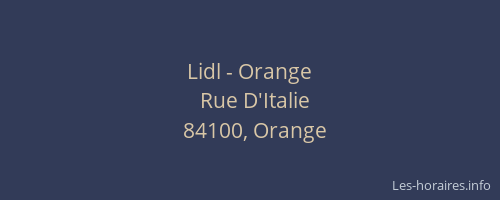 Lidl - Orange