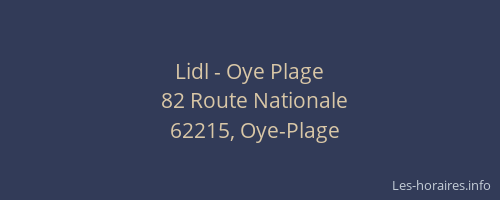 Lidl - Oye Plage