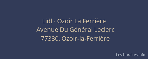 Lidl - Ozoir La Ferrière
