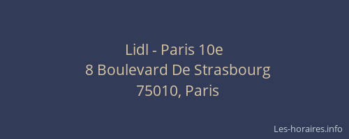 Lidl - Paris 10e