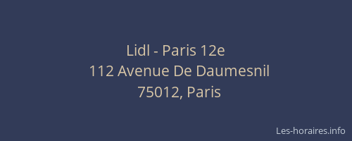 Lidl - Paris 12e