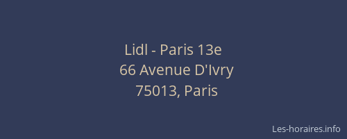 Lidl - Paris 13e