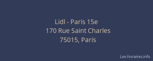 Lidl - Paris 15e