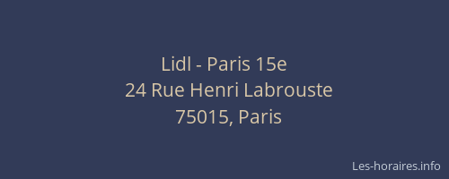 Lidl - Paris 15e