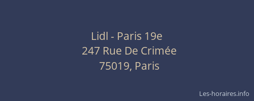 Lidl - Paris 19e
