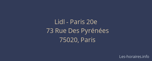 Lidl - Paris 20e