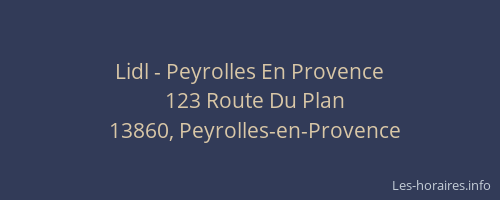 Lidl - Peyrolles En Provence