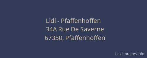 Lidl - Pfaffenhoffen