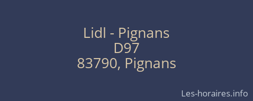 Lidl - Pignans