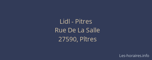 Lidl - Pitres