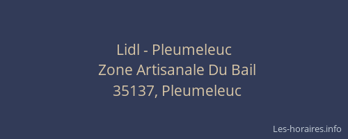 Lidl - Pleumeleuc